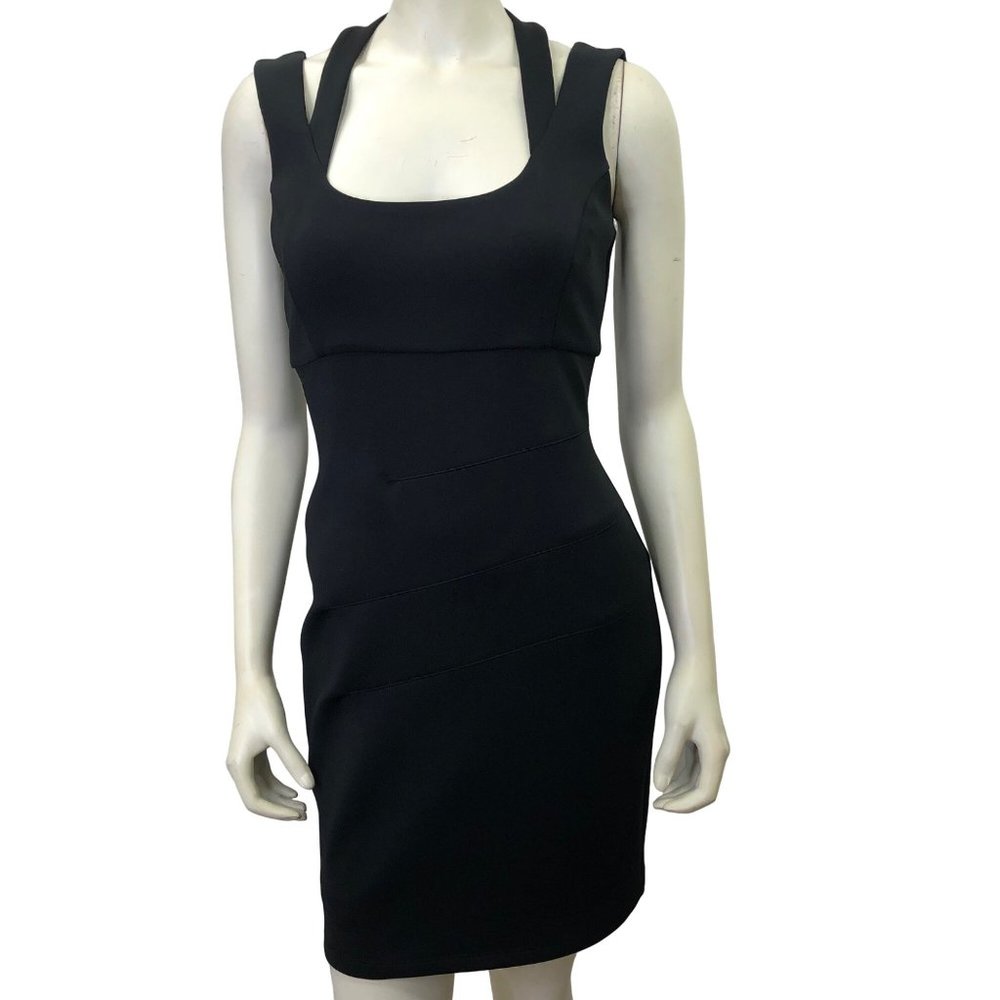 GUESS BLACK SCUBA SHEATH MINI DRESS SIZE 6